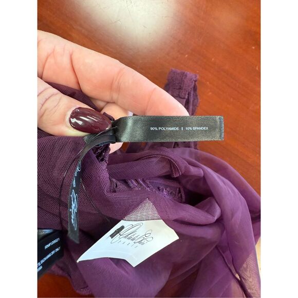 Oh La La Cheri Stassi Sheer Babydoll w/Thong IN Potent Purple sz S/M NWT - Picture 9 of 10